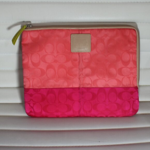 COACH Legacy Work iPad Tablet Case Holder Coral/ Pink Ruby F65858 10.25" x 8.25" - Picture 1 of 4